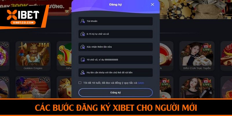 Các bước đăng ký Xibet cho người mới