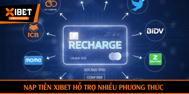 Nạp tiền Xibet hỗ trợ nhiều phương thức 
